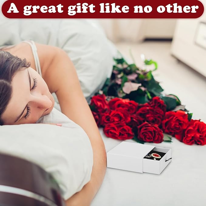 Nsmykhg Jewelry Gift Box Velvet-Lined,12 Pack Compact Drawer Style for Earrings & Rings, Necklace & Bracelet Organizer, 3.93x3.93x1.65 Inches, Stackable Elegant Jewelry Display & Storage Box (White)