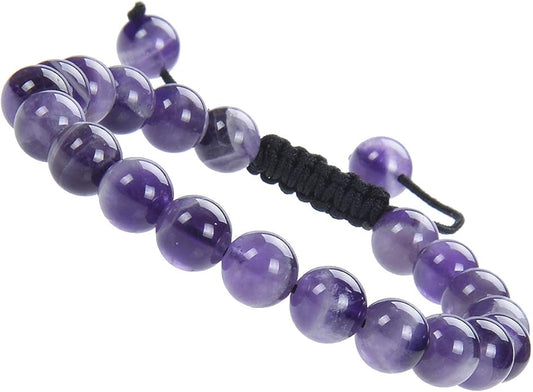 MASSIVE BEADS Natural Healing Power Gemstone Crystal Beads Unisex Adjustable Macrame Bracelets