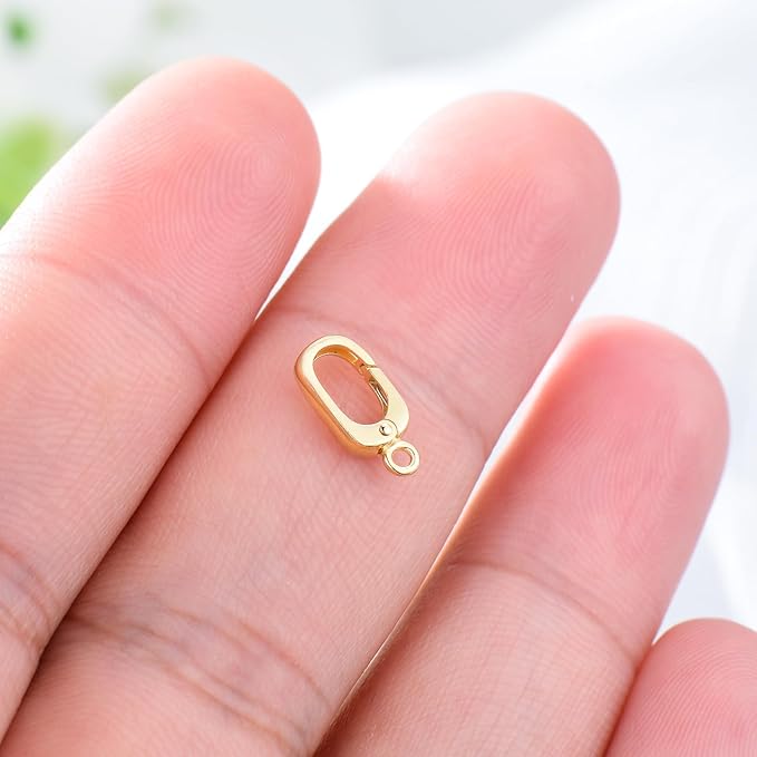 10K Gold Jewelry Clasp Necklace Extender Clasp Bracelet Extension Connector for DIY Necklace Bracelet Anklet Jewelry Making (Style 6)