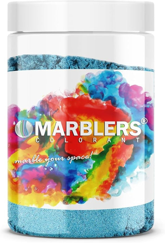 MARBLERS Blue Mica Powder [Turquoise] 4oz (113g) | Cosmetic Grade | Epoxy Resin Pigment, Dye | Non-Toxic, Vegan, Cruelty-Free | Lip Gloss, Nails, Body Butter, Bath Bomb, Candle & Soap Making