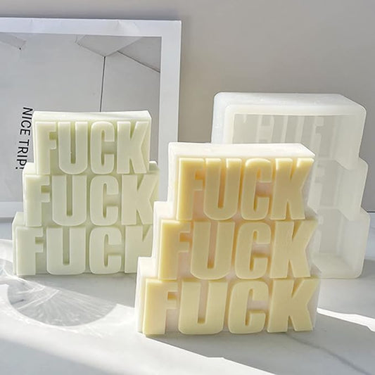 TOPYS Alphabet Letter Tower Silicone Candle Molds, DIY Casting Epoxy Letter Molds for Clay Resin Pendant Plaster Carving Making Aromatherapy White Elephant Gifts (Fuck Fuck Fuck)