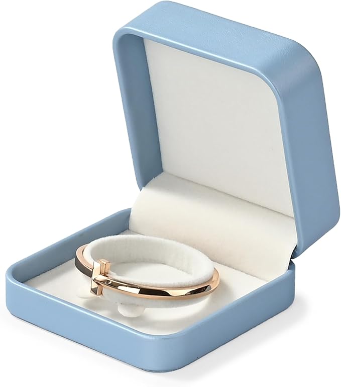 Gorgeous Bracelet Gift Box Bracelet Holder PU Leather Bracelet Display Box Bracelet Boxes Small Jewelry Gift Box Bracelet Jewelry Box Velvet Interior Bracelet Bangle Storage(Blue)