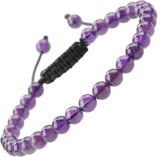 MASSIVE BEADS Natural Healing Power Gemstone Crystal Beads Unisex Adjustable Macrame Bracelets