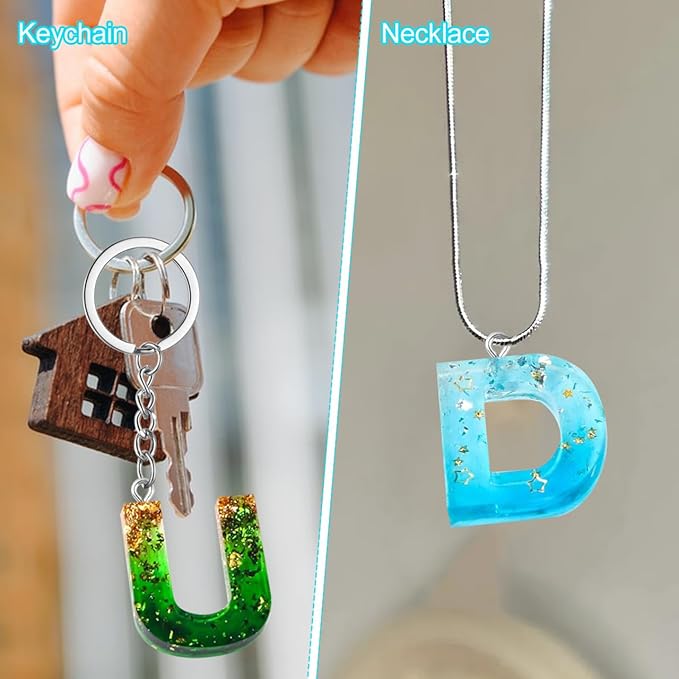 1pc Alphabet Ornament Mold Alphabet Resin Molds Silicone Molds for Resin Number Silicone Keychain Molds DIY Sugar Mould Number Manual Chocolate Candies Child