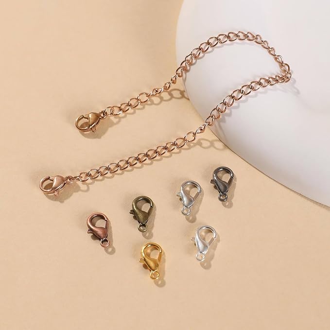 960Pcs Lobster Claw Clasps and Open Jump Rings Set,Lobster Clasps for Jewelry Making, Keychains,Bracelet and for DIY Bracelet Necklace Jewelry Making