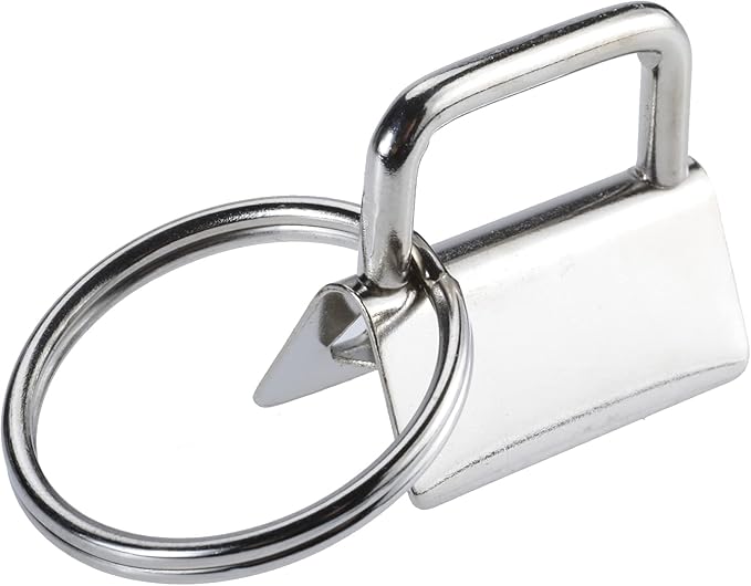 AuInn 150 PCS Key Fob Hardware 3 Colors Keychain Fob Wristlet Hardware with Key Ring 1 Inch (50 Sets Each Color)