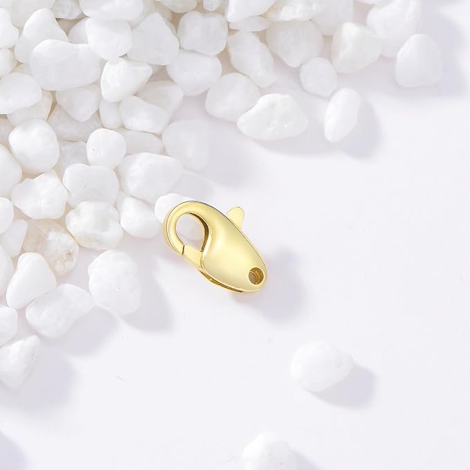 14K Gold Jewelry Clasp Necklace Extender Clasp Bracelet Extension Connector for DIY Necklace Bracelet Anklet Jewelry Making (Style 5)