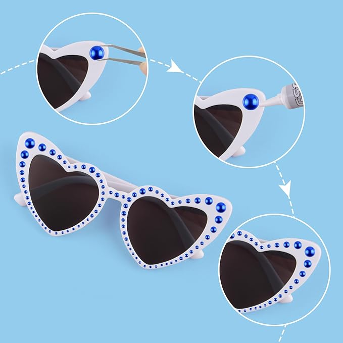 NACHLYNN 6480 Pcs Flat Back Pearl 7 Sizes Half Round Beads Blue for Crafts Embellishment Shoes Clothes Bags DIY Making