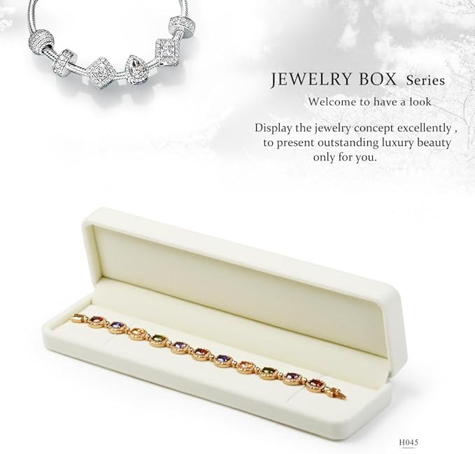 Oirlv Velvet Jewelry Storage Box Bracelet/Necklace/Long chain Gift Box Showcase Display Organizer