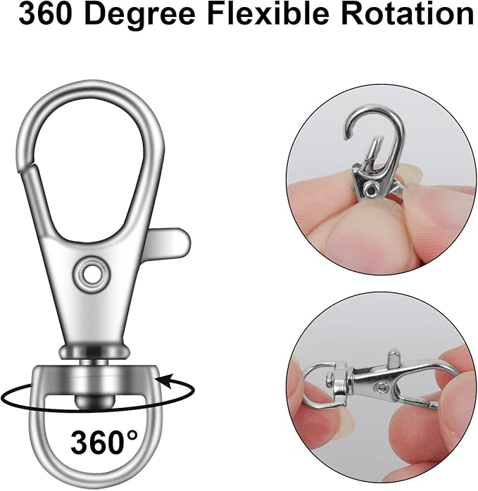 120PCS Premium Swivel Lanyard Snap Hook with Key Rings, Metal Keychain Hooks for Jewelry Making, Crafts (Multicolor)