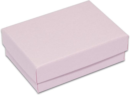 TheDisplayGuys - 100-Pack #32 Cotton Filled Cardboard Paper Jewelry Boxes Gift Case - Pastel Pink (3.3" x 2.3" x 1.0") - for Shipping or Storage