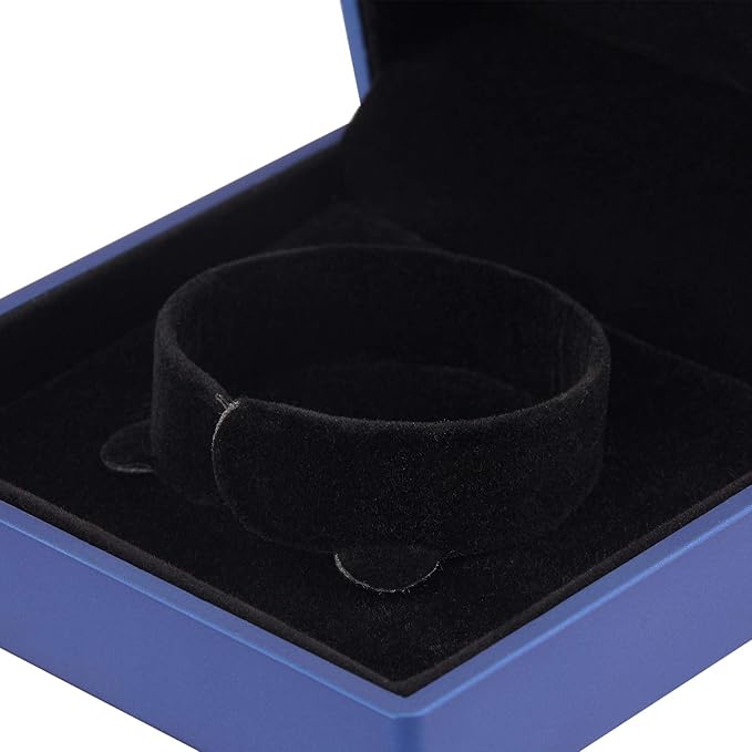 Luxury LED Light Bracelet Gift Box, Velvet Jewelry Bangle Box Storage Case Organizer Holder for Wedding, Engagement, Proposal, Birthday and Anniversary (Blue)