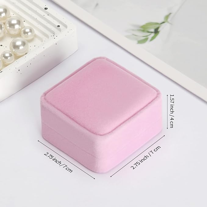 2 Pieces Classic Velvet Jewelry Earring Gift Box for Stud Earrings Necklace Pendant, Jewellry Earring Storage Display Case for Wedding Engagement Birthday Anniversary