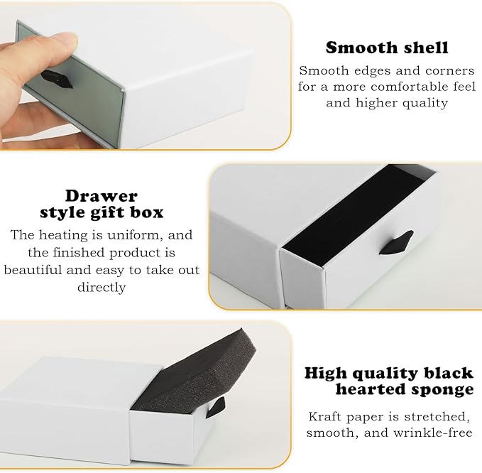 Nsmykhg Jewelry Gift Box Velvet-Lined,12 Pack Compact Drawer Style for Earrings & Rings, Necklace & Bracelet Organizer, 3.93x3.93x1.65 Inches, Stackable Elegant Jewelry Display & Storage Box (White)