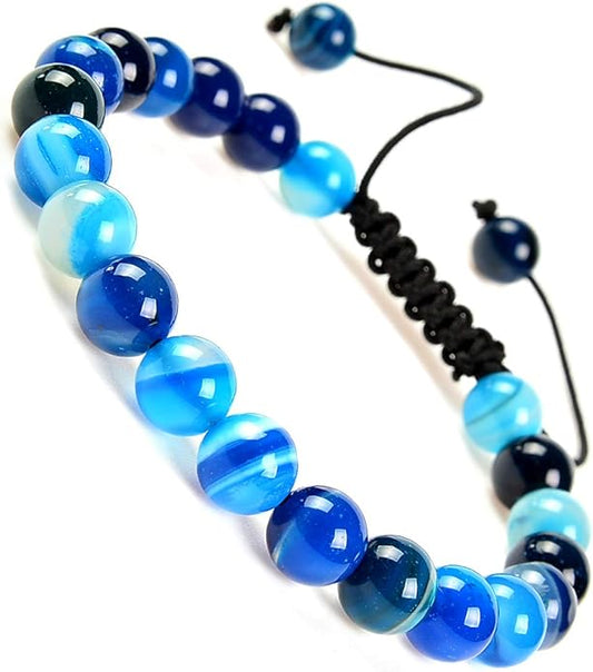 MASSIVE BEADS Natural Healing Power Gemstone Crystal Beads Unisex Adjustable Macrame Bracelets