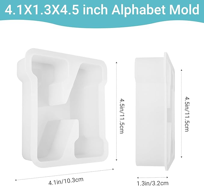 Gartful Resin Letter Molds for Casting, N Capital Alphabet Resin Silicone Molds for Epoxy, Thick 3D Silicone Letter Molds for Making Letters, Word Sign Art, DIY Crafts, Making Candle, Party Home Decor