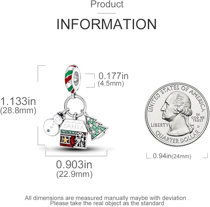Parmuz 925 Sterling Silver Christmas Charm for Bracelet Snowflake Dangle Beads Santa Claus Snowman Deer Charm Gifts for Women