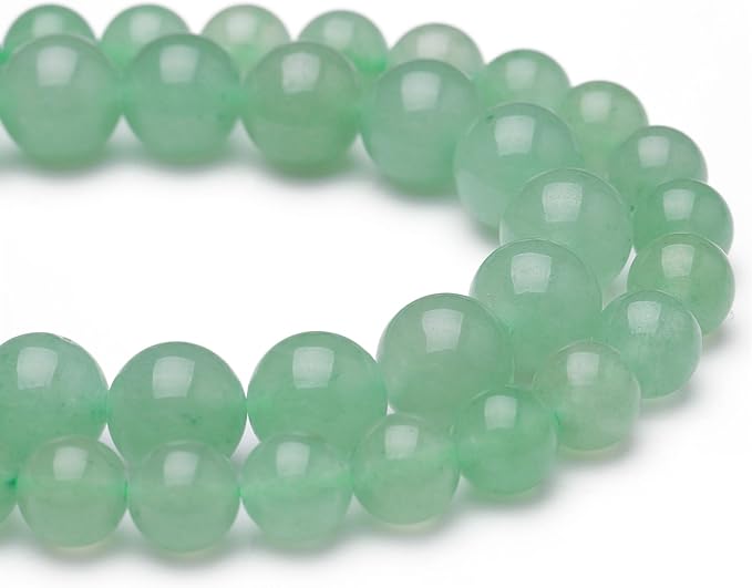 Natural Stone Beads for Jewelry Making,8mm Green Aventurine Polished Smooth Round Gemstone Beads for Bracelet Necklace 15 Inch