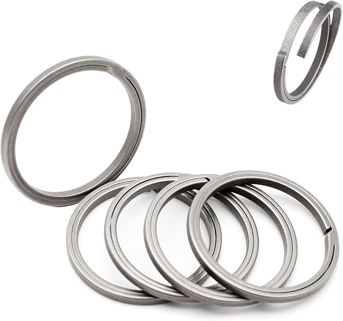 Titanium Key Rings Heavy Duty Side Push Split Key Chain Rings for Key Carabiner Quick Release Keychain Rings