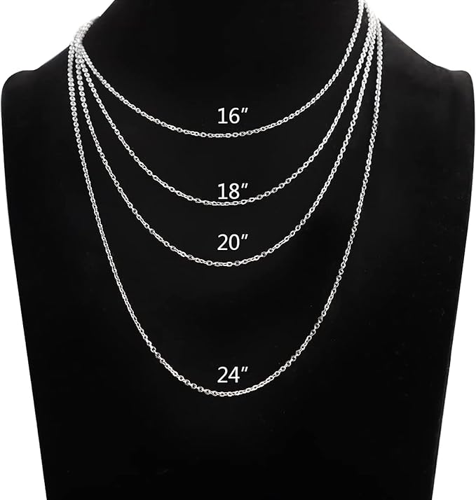 30 Pack Necklace Chains 2mm Stainless Steel Link Cable Chain Necklace Bulk for DIY Jewelry Making Supplies (18 Inches)