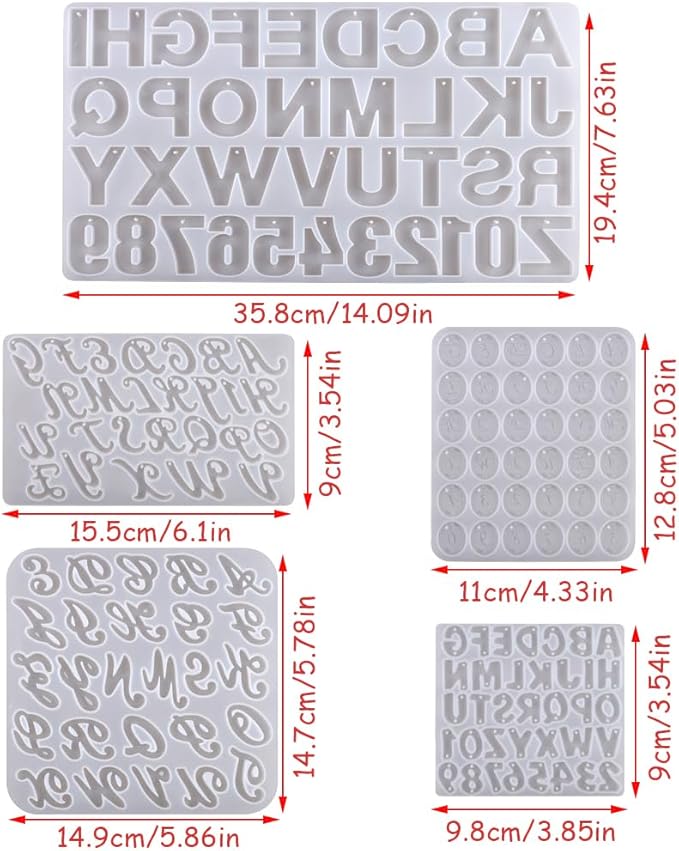 A-Z Letters Silicone Molds for Resin Crafts Keychain Molds Alphabet Epoxy Resin Molds Letter Silicone Mold 26 Alphabets Resin Jewelry Making Kit For DIY Earrings Bracelet Necklace Key Chains Bag Decor