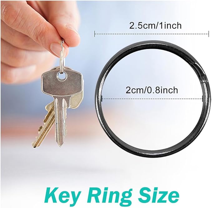 100PCS Premium Swivel Snap Hooks with Key Rings,Metal Lanyard Keychain Hooks Lobster Clasps for Key Jewelry DIY Crafts Black 1.25inches/32mm(50 Pcs Lanyard Snap Hooks+50 Pcs Key Rings)