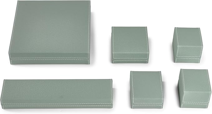 Jewelry Box PU Leather Necklace/Long Chain Gift Box Velvet Jewellery Storage Case Engagement, Anniversary(Green)