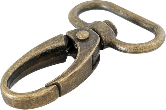 1-inch Antique Brass Curved Lobster Clasps Swivel Trigger Clips Snap, Swivel Snap Hooks for Strap Bag Purse (20)
