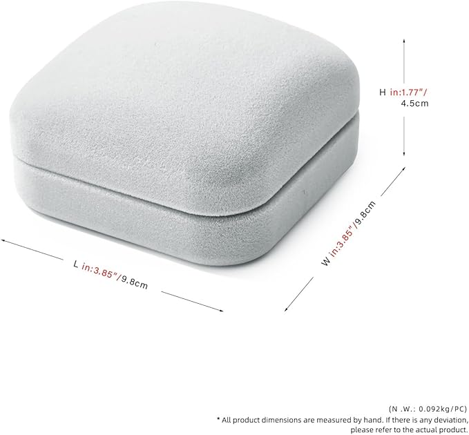 Velvet Bracelet Gift Box - Jewelry Holder With Velvet Interior for Bangles - Storage Box for Birthday, Wedding, Mother's Day, Valentine's Day (Grey)