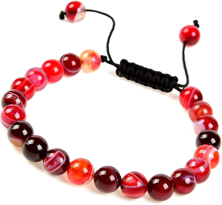 MASSIVE BEADS Natural Healing Power Gemstone Crystal Beads Unisex Adjustable Macrame Bracelets