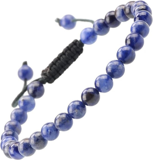 MASSIVE BEADS Natural Healing Power Gemstone Crystal Beads Unisex Adjustable Macrame Bracelets