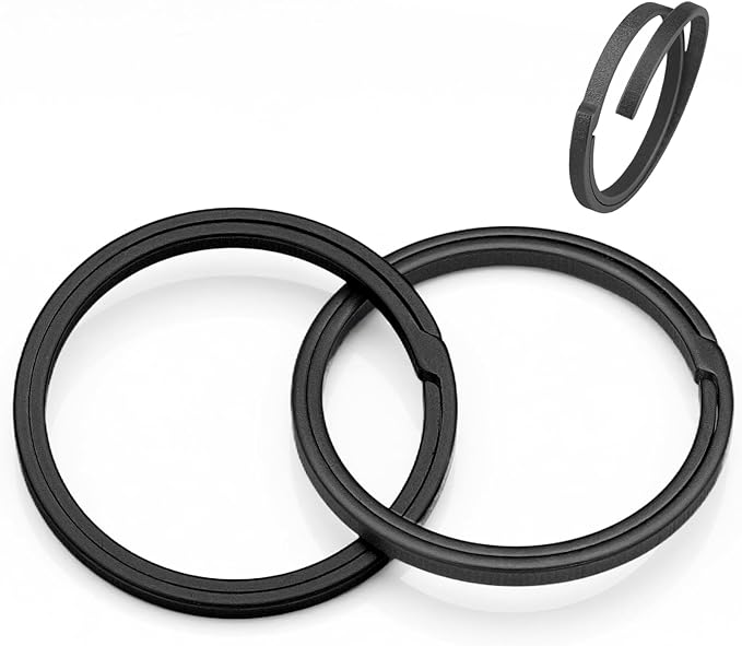 Titanium Key Rings Heavy Duty Side Push Split Key Chain Rings for Key Carabiner Quick Release Keychain Rings