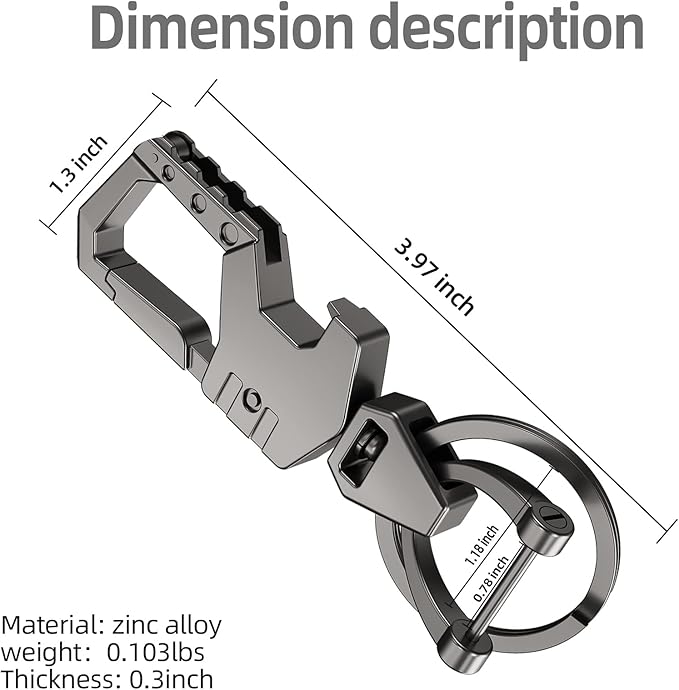 Mtverver Heavy Duty Keychain Opener with 2 Keyrings Car Keychains, Multifunctional Toolbox for Men and Women Car Keychains