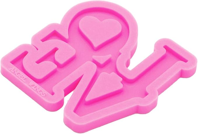 Shiny Love Heart Letter Mold Resin Keychain Molds Silicone Mold for Resin Casting Jewelry Making Silicone Molds Polymer Clay Mold Home Decoraion Mould