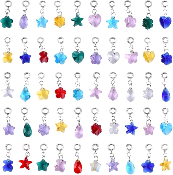 60 Pieces Assorted European Beads with Plating Silver Metal Alloy Rhinestone Large Hole Spacer Beads for DIY Charm Bracelet Jewelry Making (Alloy Glass Assembly)