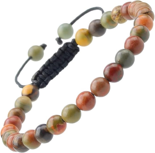 MASSIVE BEADS Natural Healing Power Gemstone Crystal Beads Unisex Adjustable Macrame Bracelets