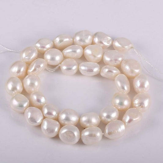 Natural Pearl Freshwater Cultured Pearls Beads for Jewelry Making Punch Loose Beads Handmake DIY for Jewelry Making DIY Women Necklace Bracelet 7-8 mm Color White 14 inches