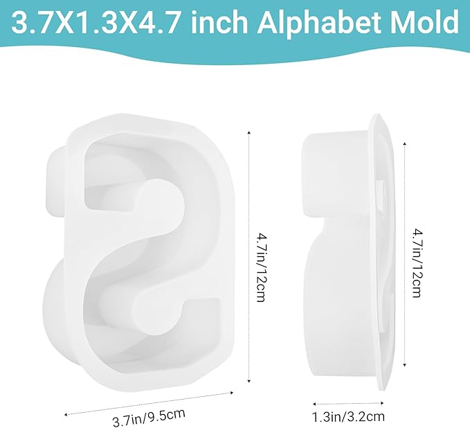 Gartful Resin Letter Molds for Casting, S Capital Alphabet Resin Silicone Molds for Epoxy, Thick 3D Silicone Letter Molds for Making Letters, Word Sign Art, DIY Crafts, Making Candle, Party Home Decor