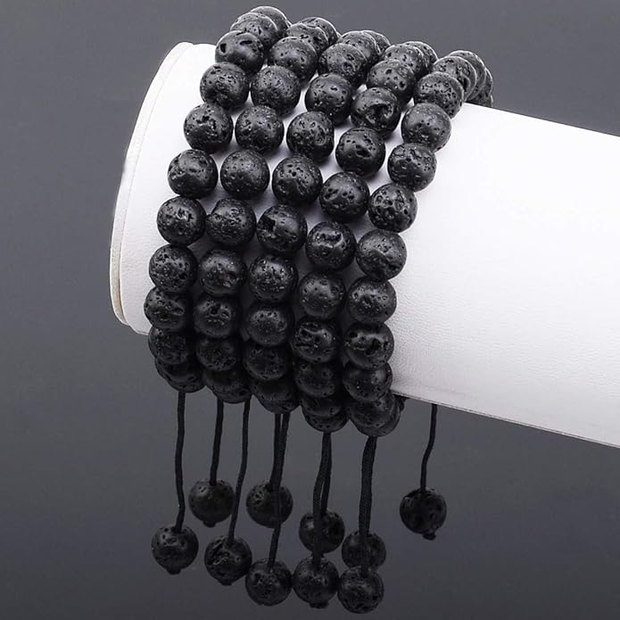 MASSIVE BEADS Natural Healing Power Gemstone Crystal Beads Unisex Adjustable Macrame Bracelets