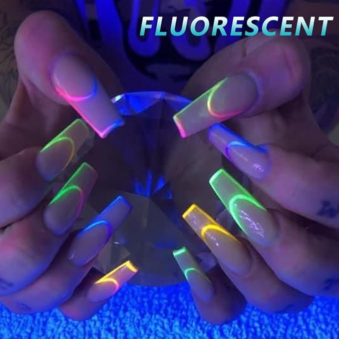 12 Colors Glow in The Dark Powder, Luminous Pigment Powder Fluorescent Neon Phosphor Glitter Dust for Gel Polish Nail Art Decoration, Resin Craft
