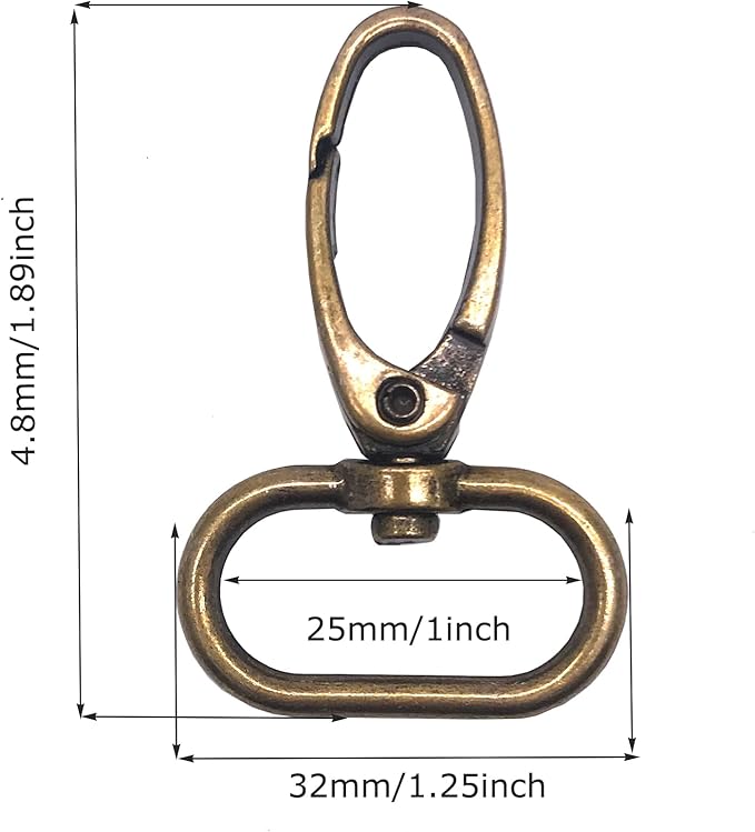 1 inch Swivel Lobster Clasps Swivel Hooks for Purse Making Buckle Handbag Craft 15pcs 1" Clip Clasps Antique Bronze