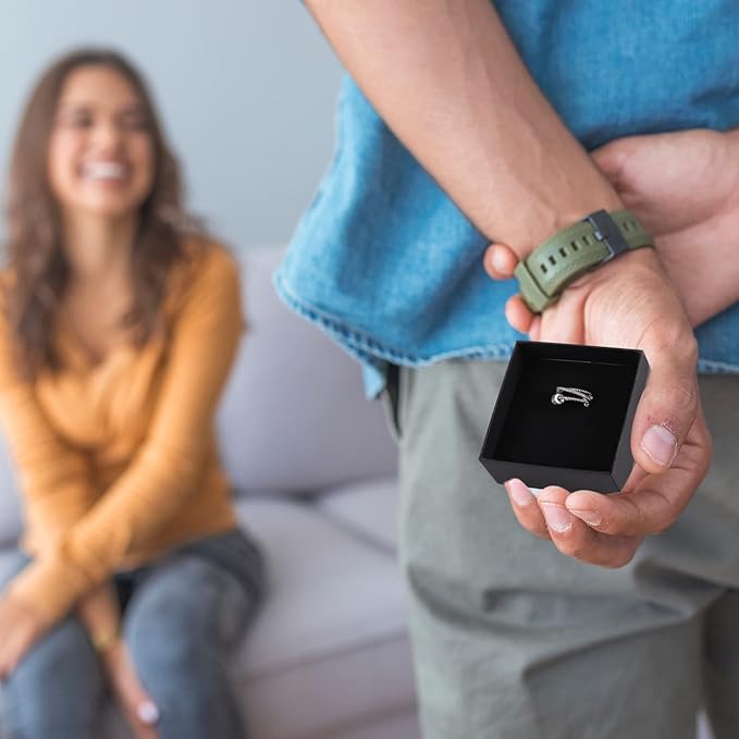 WSICSE 12pcs Jewelry Gift Boxes Small Gift Boxes for Necklace Ring Earring Jewelry Storage Box Cotton Filled Earring Boxes Gift Jewelry Organizer for Valentine's Day, Mother's Day