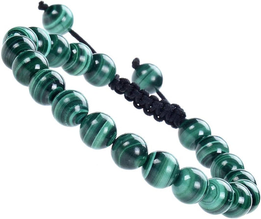 MASSIVE BEADS Natural Healing Power Gemstone Crystal Beads Unisex Adjustable Macrame Bracelets