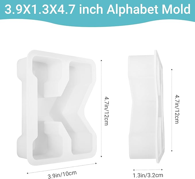 Gartful Resin Letter Molds for Casting, K Capital Alphabet Resin Silicone Molds for Epoxy, Thick 3D Silicone Letter Molds for Making Letters, Word Sign Art, DIY Crafts, Making Candle, Party Home Decor