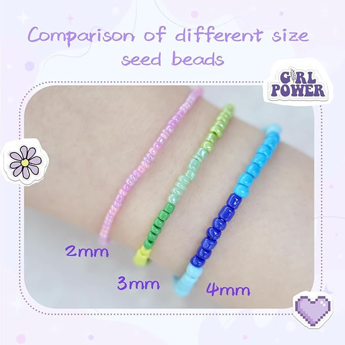 efivs arts 4500pcs Seed Beads 24 Colors 4mm Round Beads for Friendship Bracelet Making Kit Waist Small Bead Rainbow Beads for DIY Crafting 6/0