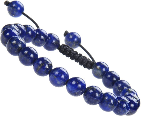 MASSIVE BEADS Natural Healing Power Gemstone Crystal Beads Unisex Adjustable Macrame Bracelets