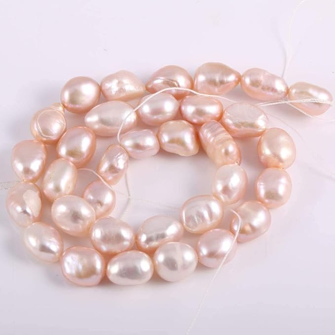 Natural Pearl Freshwater Cultured Pearl Beads for Jewelry Making Punch Loose Beads Handmake DIY for Jewelry Making DIY Women Necklace Bracelet 5-6 mm Color Purple 14 inches