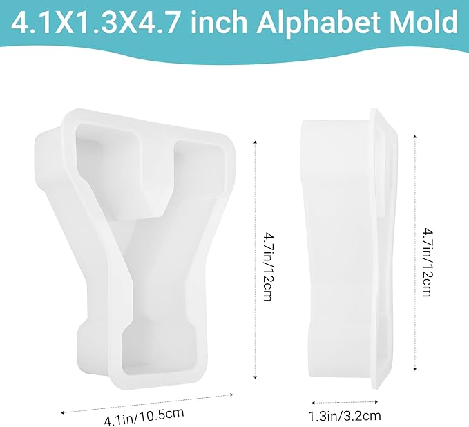 Gartful Resin Letter Molds for Casting, Y Capital Alphabet Resin Silicone Molds for Epoxy, Thick 3D Silicone Letter Molds for Making Letters, Word Sign Art, DIY Crafts, Making Candle, Party Home Decor