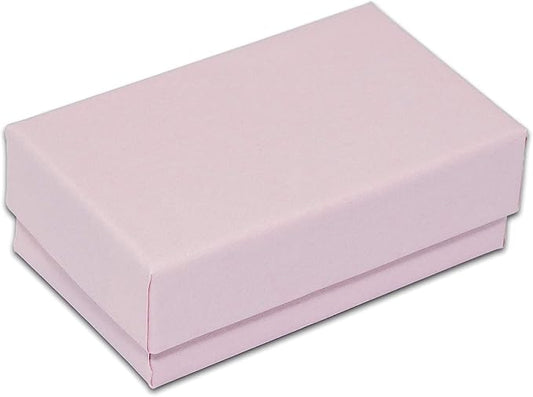 TheDisplayGuys - 100-Pack #21 Cotton Filled Cardboard Paper Jewelry Boxes Gift Case - Pastel Pink (2.6" x 1.6" x 1.0") - for Shipping or Storage