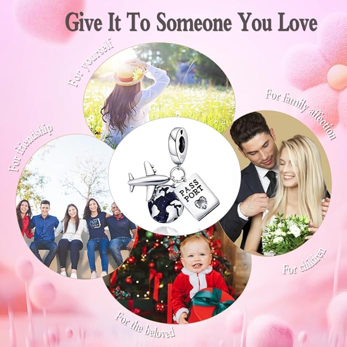 MICOO 925 Sterling Silver Charms for Bracelets and Necklaces Airplane Passport Dangle Pendants Evil Eye Butterfly Charms Beads Jewelry Gift for Women